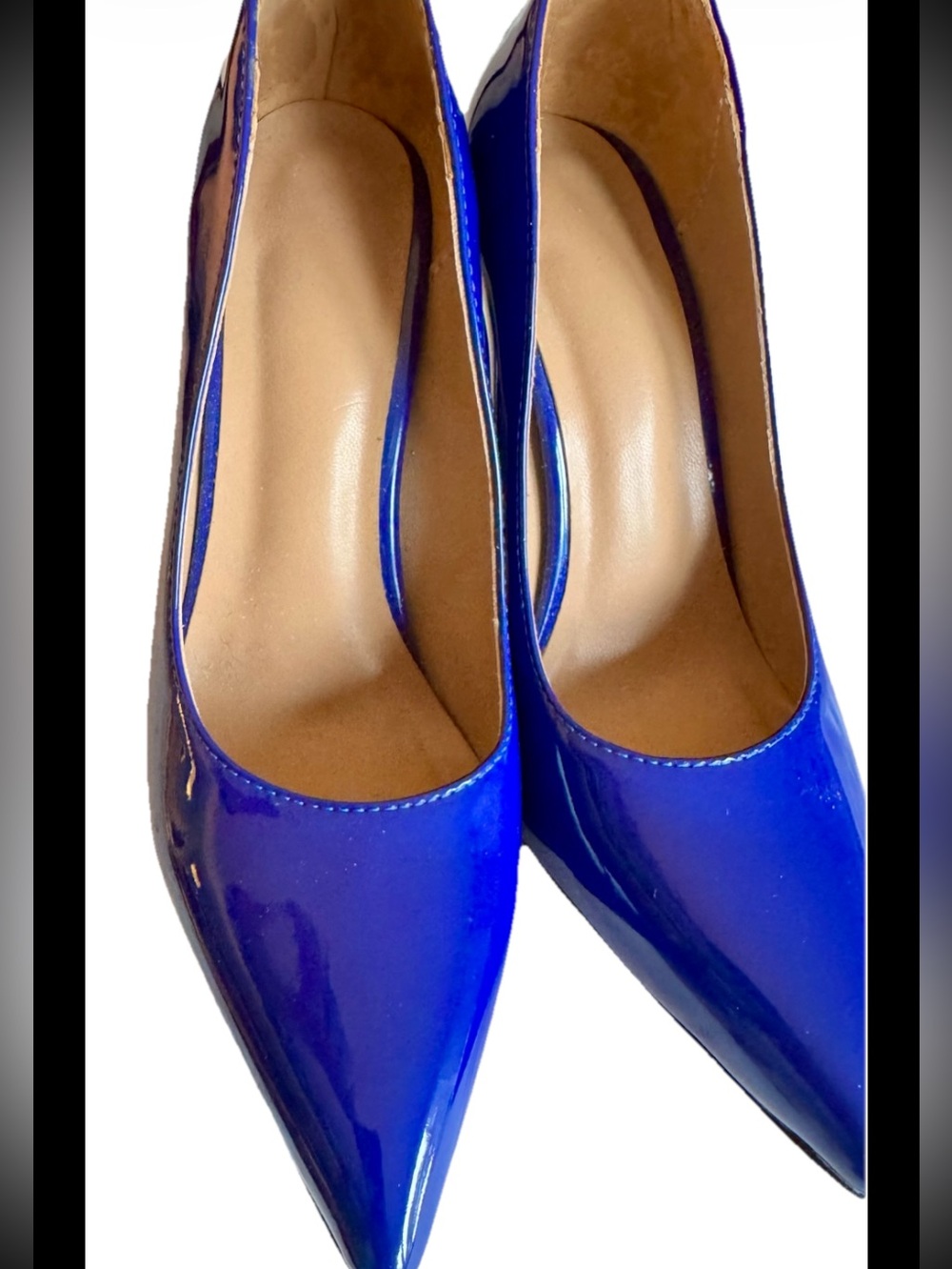 Janseven WICKED OZ Blue Patent Leather Pump Heel Emerald City Jeweled 6.5 Worn1X - Picture 2 of 7